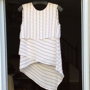 BCBG asymmetrical striped top